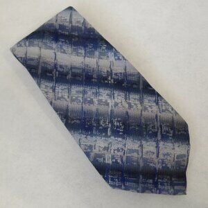 Stafford Neck Tie 100% Silk Hand Made Mens Neckwear Blue Pink Geometric Stripe